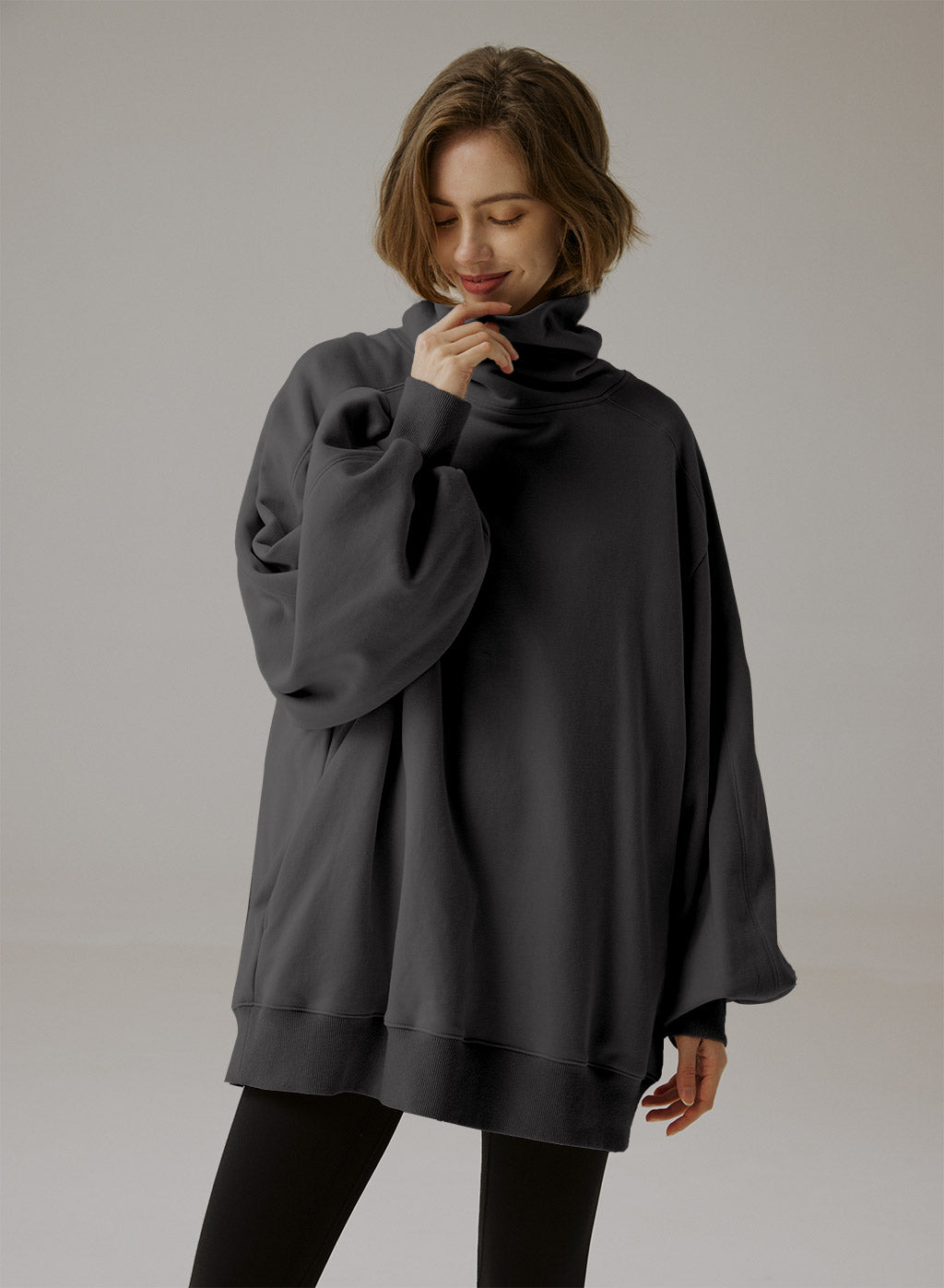 Oversized Turtleneck Sweatshirt - Elegant Comfort 