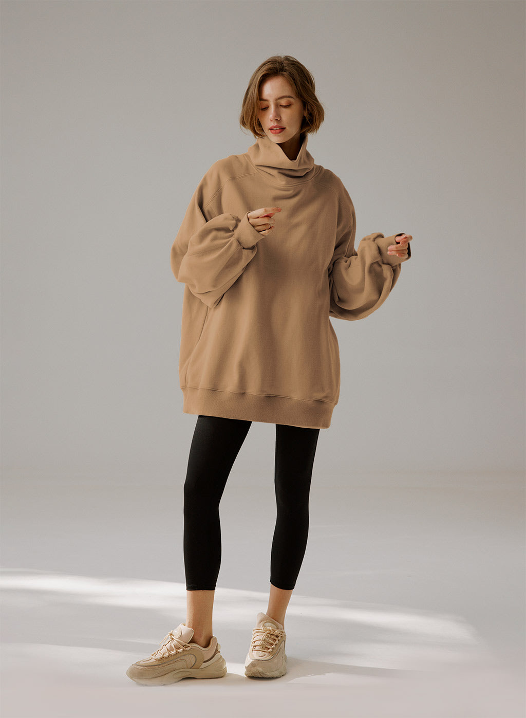 Oversized Turtleneck Sweatshirt - Elegant Comfort 